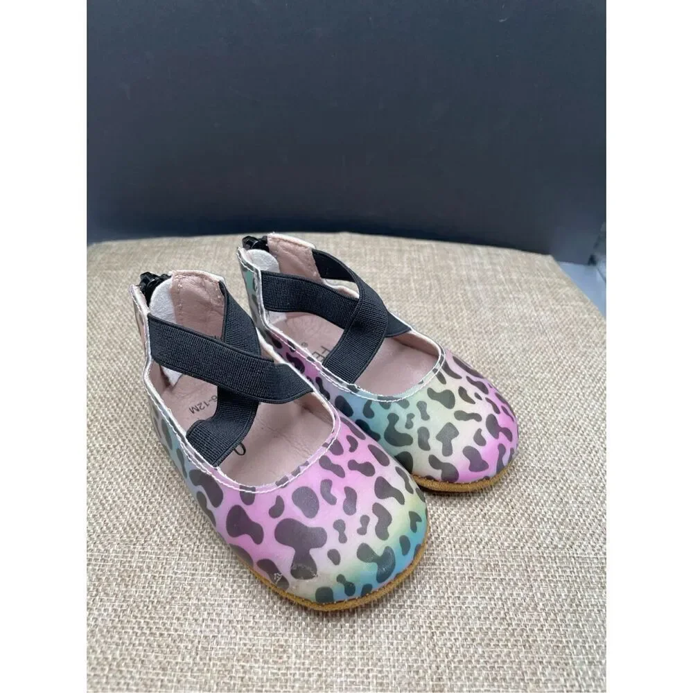 Monkey Feet Baby Girl Shoes Size 6-12 Months New Cheetah Print
